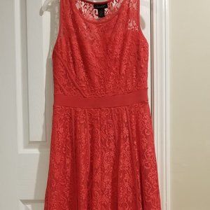 Candalite Women's Red Sleeveless Long Lace Formal Dress, Prom Wedding Party Sz S